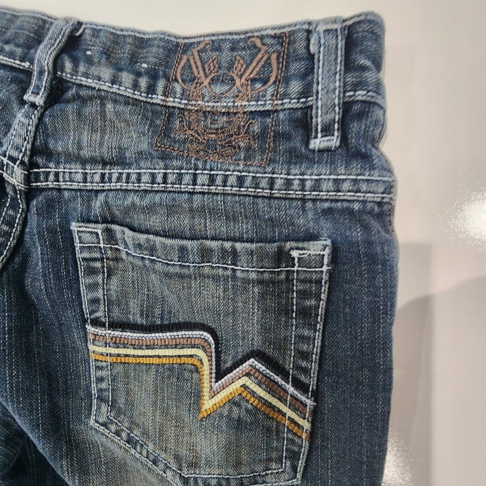 PACO Jeans Blue Denim‎ Boys size 12 Embellished Pockets Rock Embroidered